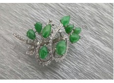 Diamond Jade Brooch